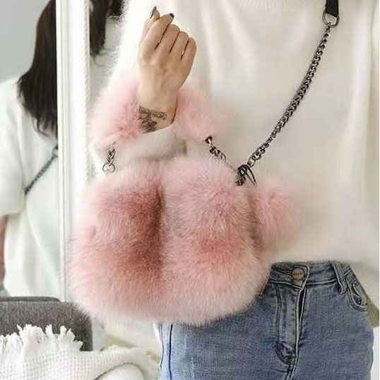 women's bags new real fox fur fashion Handbag wholesale 