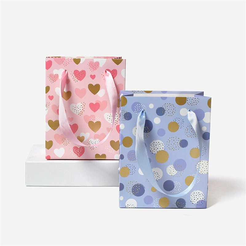 Polka-Dot Ribbon Christmas Art Paper Bag