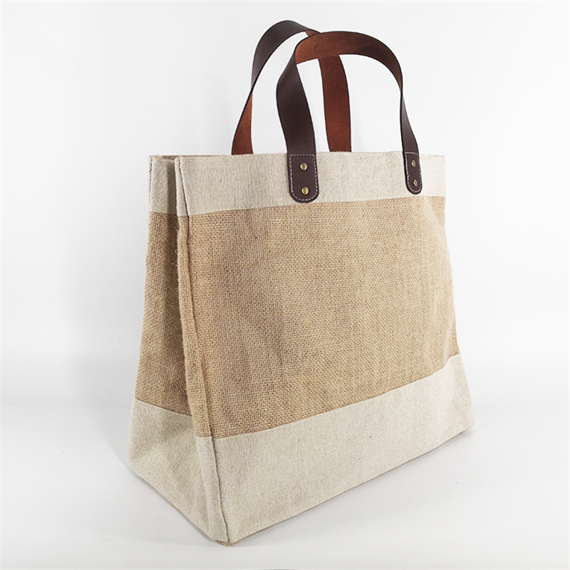 Custom Leather Environment-Friendly Jute Bags