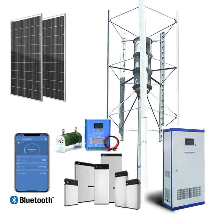  Efficient 1kw 2kw 3kw Wind-Solar Hybrid System with H-Type Vertical Wind Turbine