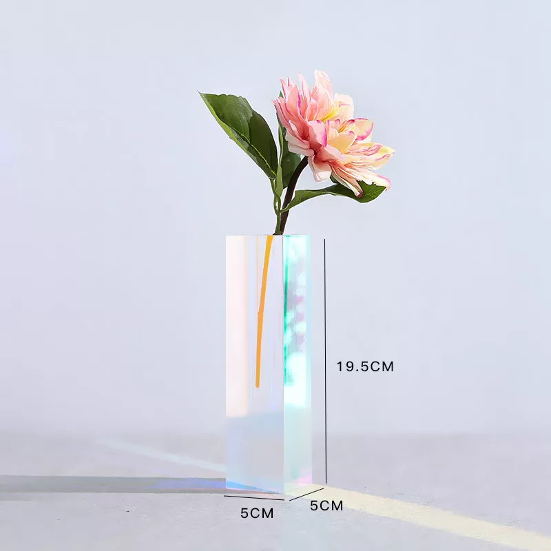 Fancy Colorful Tabletop Acrylic Flower Vase For Home Hotel Restaurant Decoration