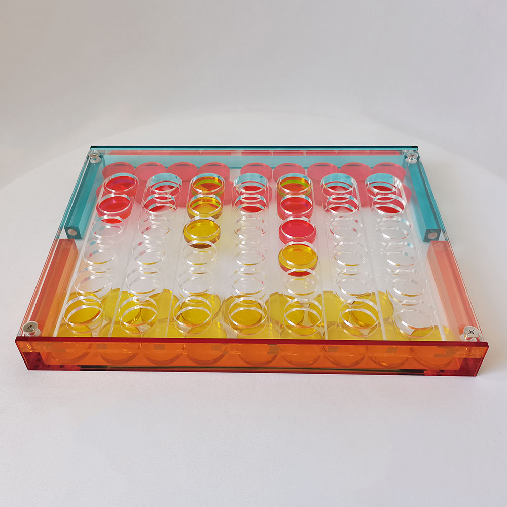 Custom wholesale tic tac toe game pop it funny world children&#39;s toys board Luxury Lucite acrylic connect 4 games for kids