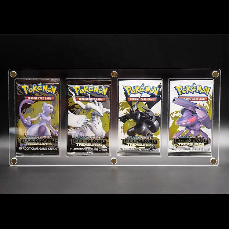 Pokemon TCG 4 Art Set Booster Pack Acrylic Display Trading Card Game Card Stand Lucite