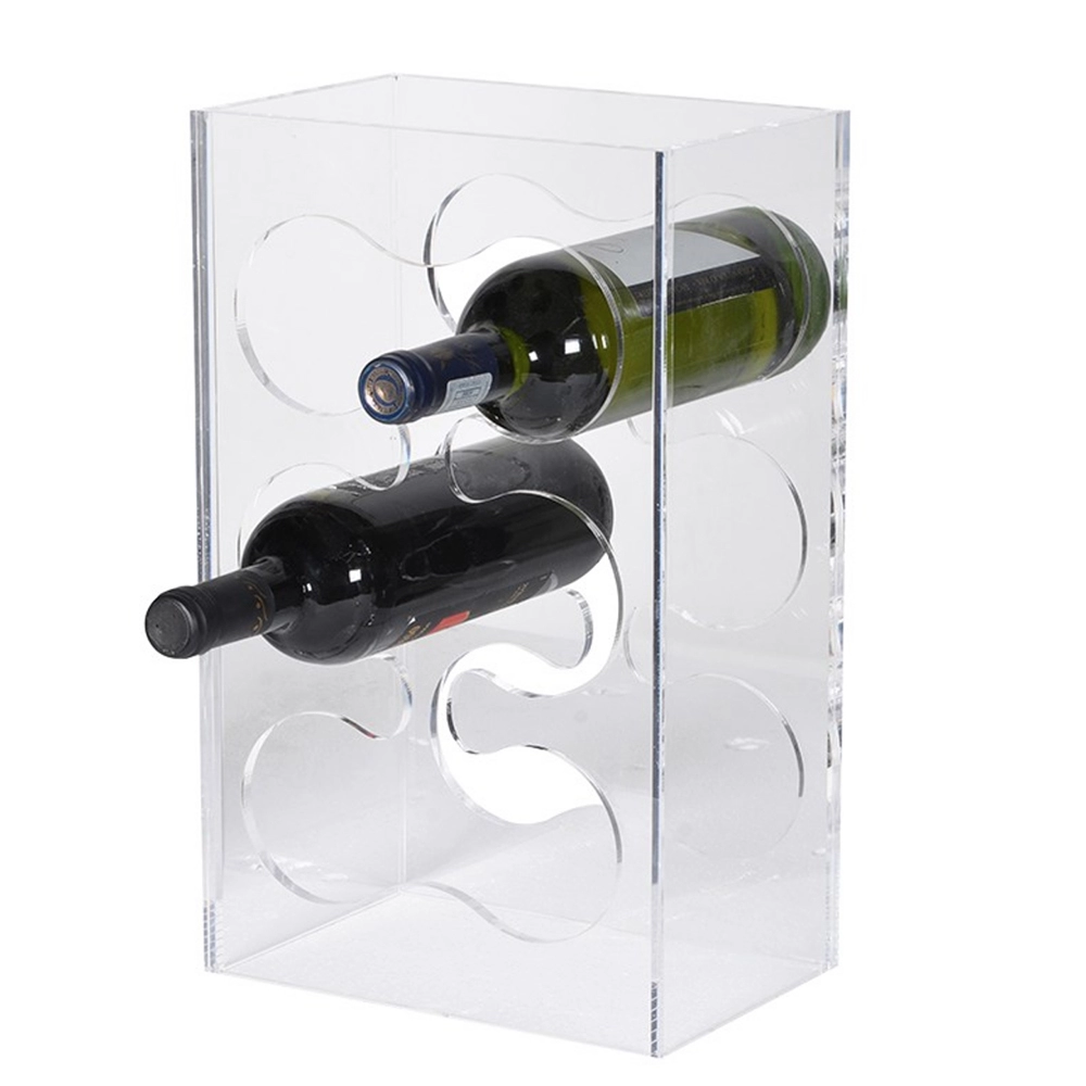 Custom Clear Acrylic Display Racks For Wine Bottle Whiskey Storage