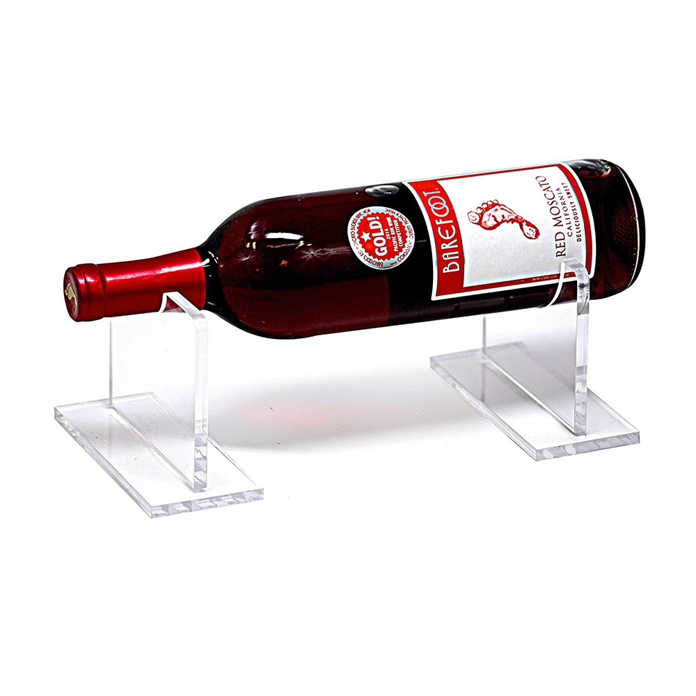 Clear Acrylic Horizontal Table Top Wine Display Rack Acrylic Wine Bottle Display Holder