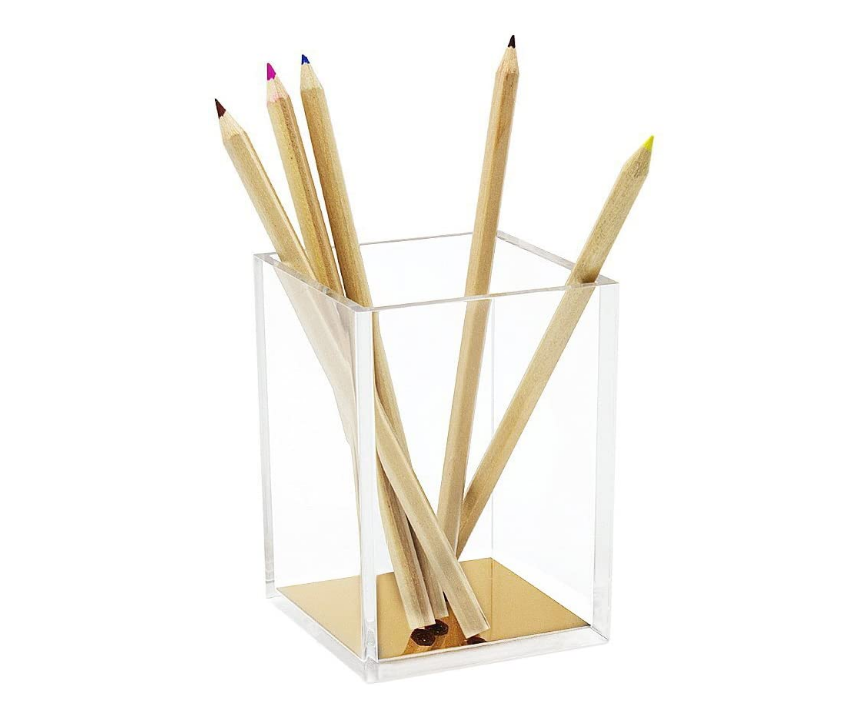 custom student office supplies plastic pencil box Acrylic pen holder For Desk