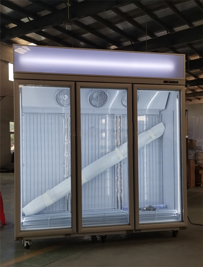 3 door commercial display freezer