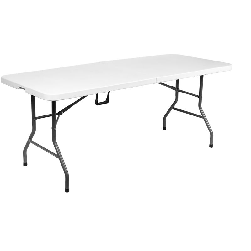 6FT white outdoor rectangular plastic folding table