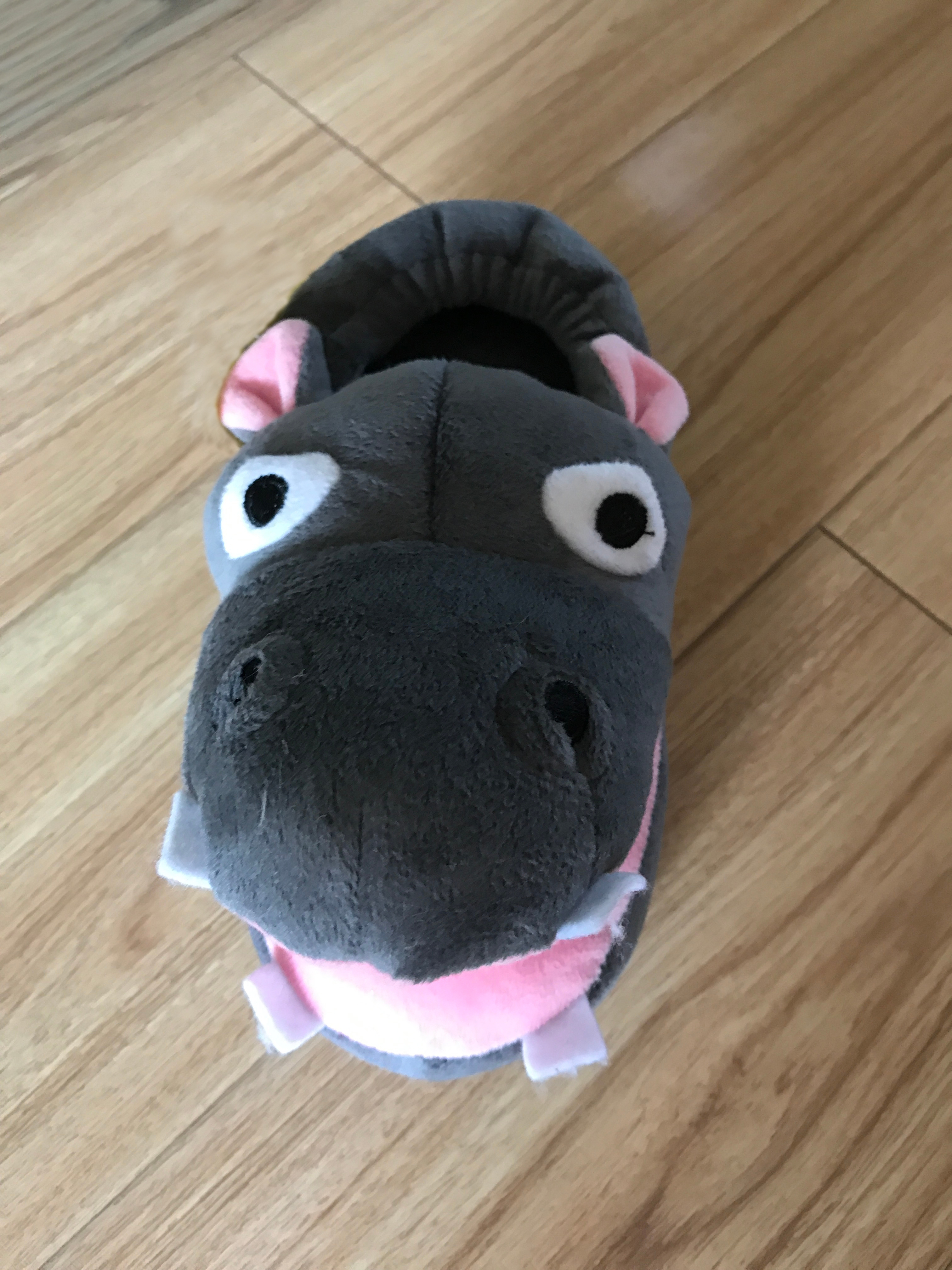 Fluffy Hippo Slippers - Cute Stuffed Hippo Slippers For Boys Girls  Non Skid Indoor Outdoor Shoes 