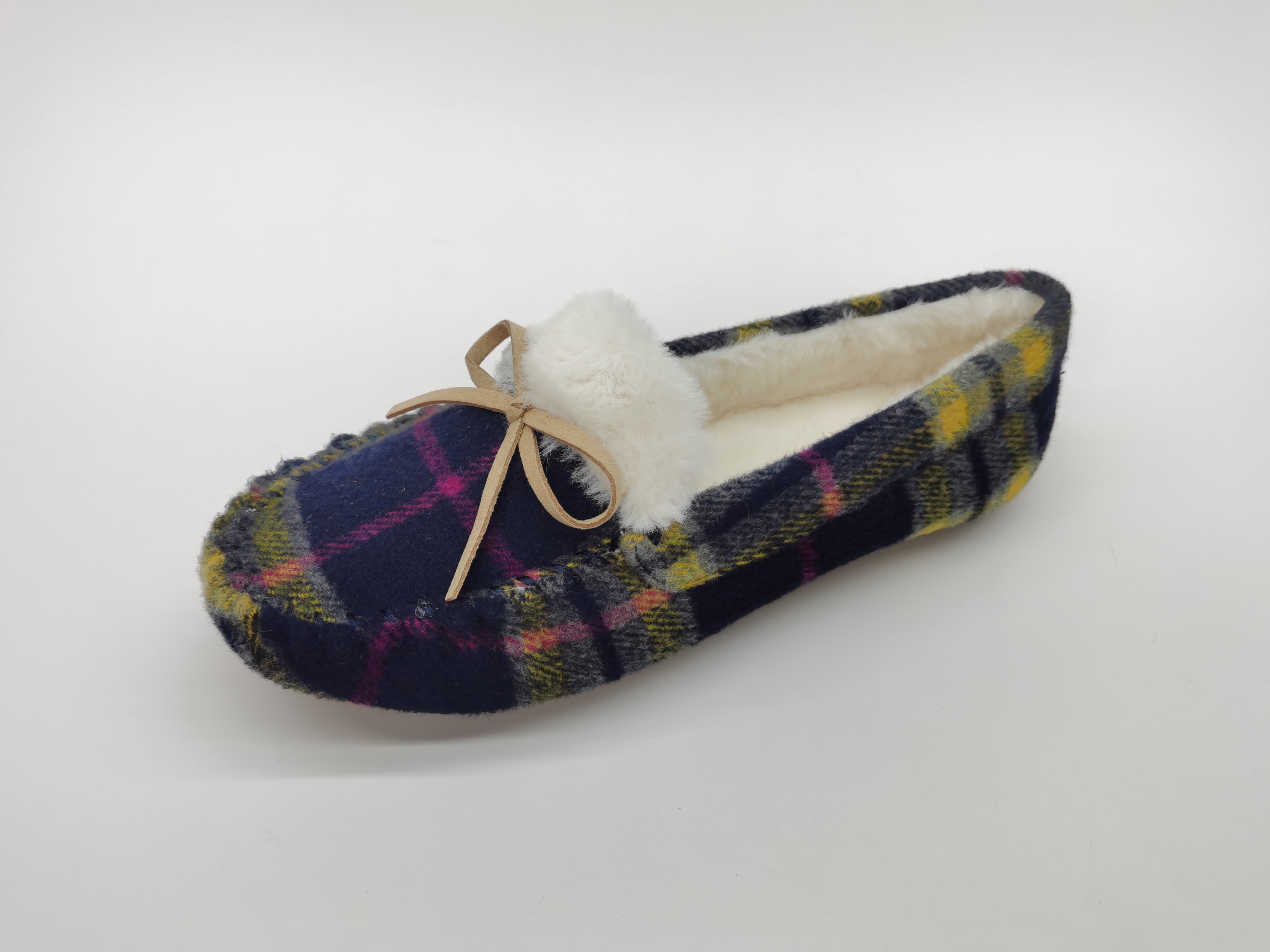 Womens Moccasin Slippers Warm Faux Fur House Shoes 