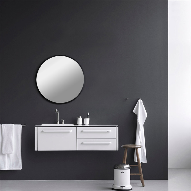  Black Circular Led Bathroom Mirror With Landscape Decorative Mirror