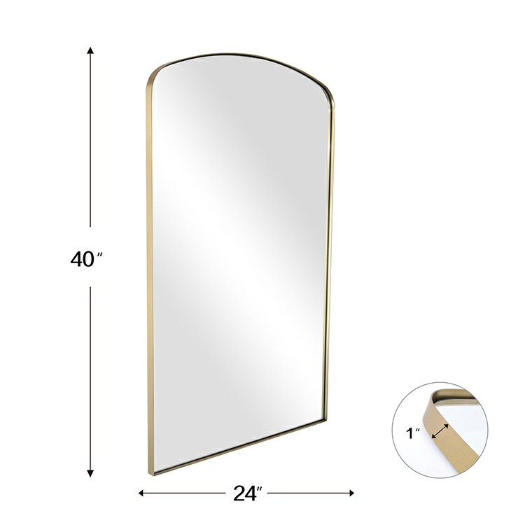 Hot-Selling Regular  Arched Bathroom Mirror Manufacturer  Stainless Steel/Iron Frame  Black Gold Silver Mirror