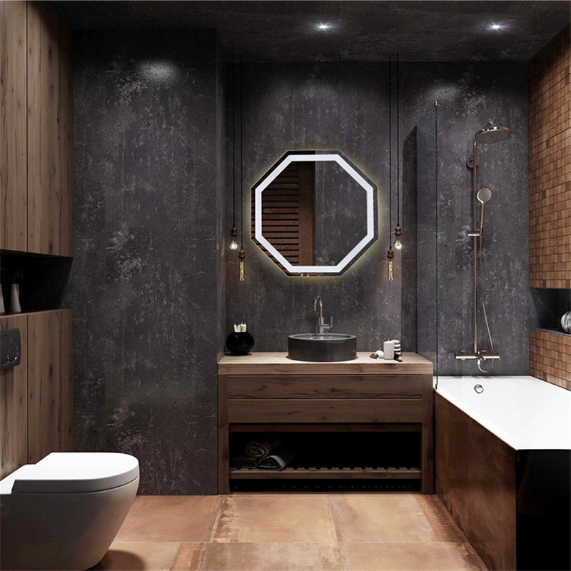 Wholesale Customized Octagonal Touch Lighting Bathroom Intelligent Led Mirror  Frameless
