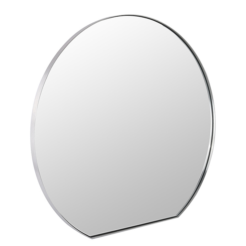 Irregular Circular Wall Mirror with Customizable Gold Stainless Steel Frame for Home Decoration