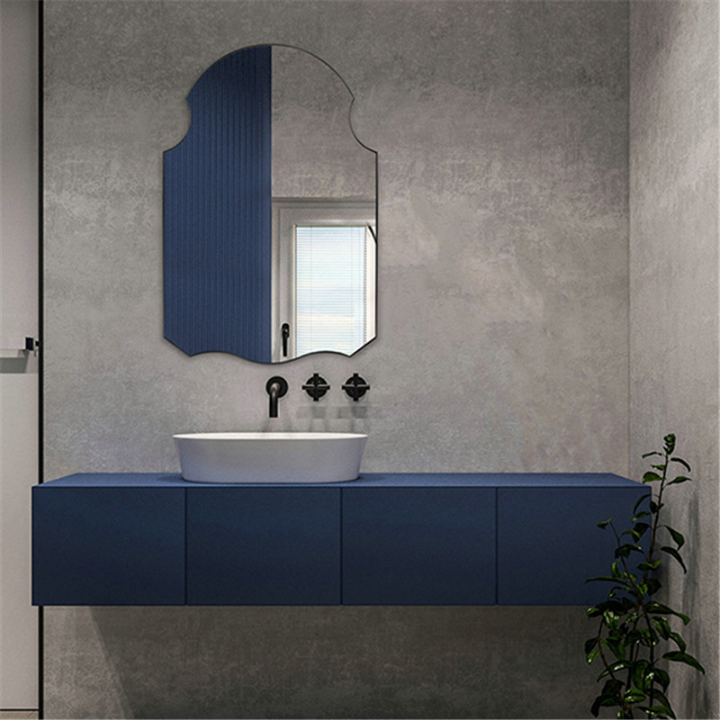  Irregular Modern Wall Hanging Mirror With Metal Frame For Bathroom And Living Room Decor