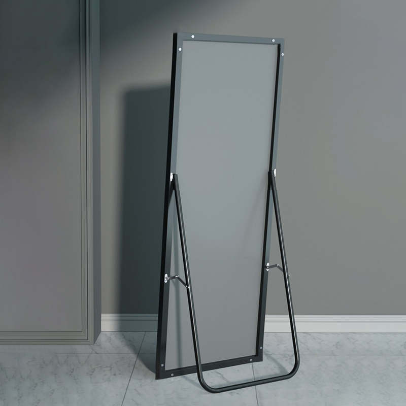 HD rectangular right angle aluminum alloy mirror with back panel and full length mirror manufacturing factory