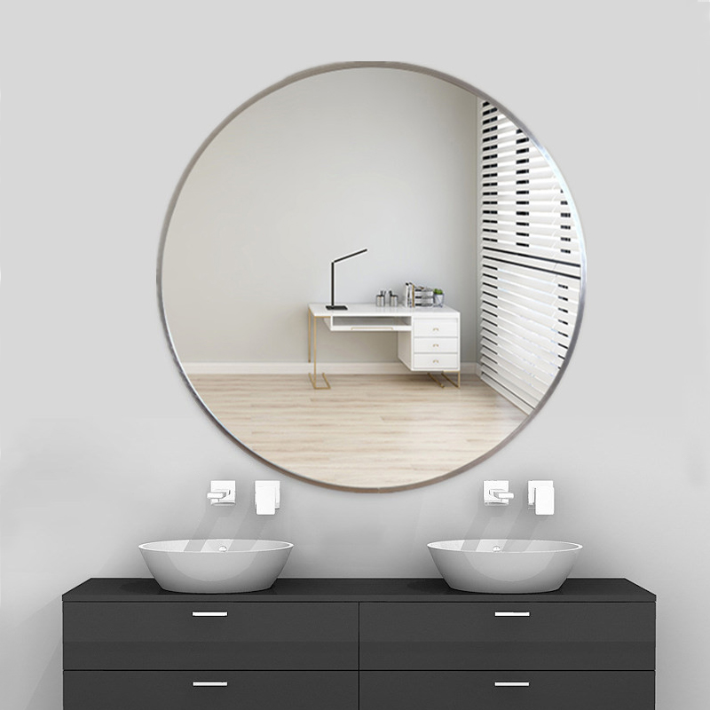 Circular aluminum frame mirror with backplate high-quality hot selling mirror