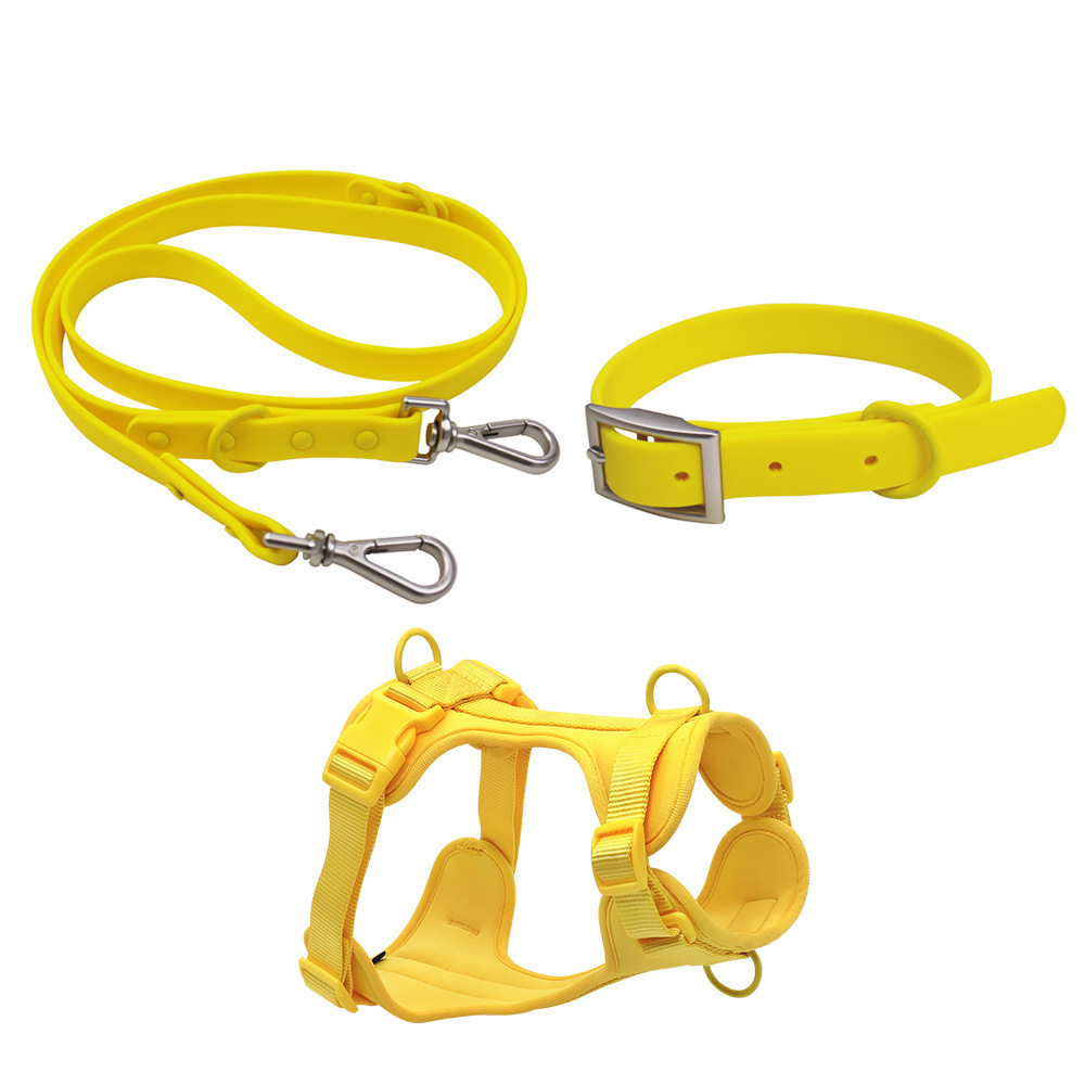 PU Leather Pet Collar ,Leash And Harness Set Available For Dogs