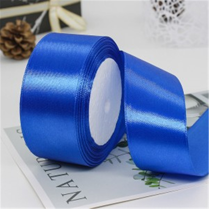 Polyester Solid Color 5-100MM Width Double Faced Smooth Wrapping Satin Gift Ribbon