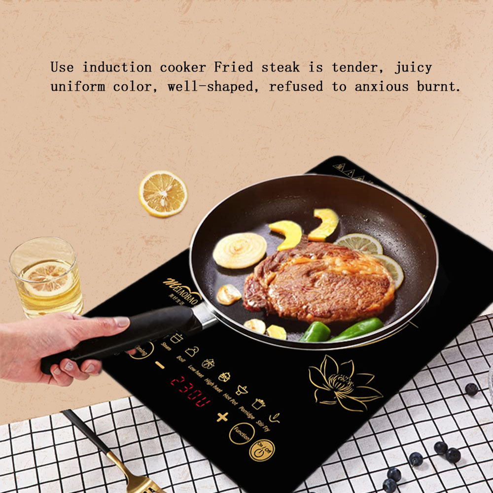Portable Induction Cooktop, 2000W Sensor Touch Electric Induction Cooker Cooktop with Kids Safety Lock