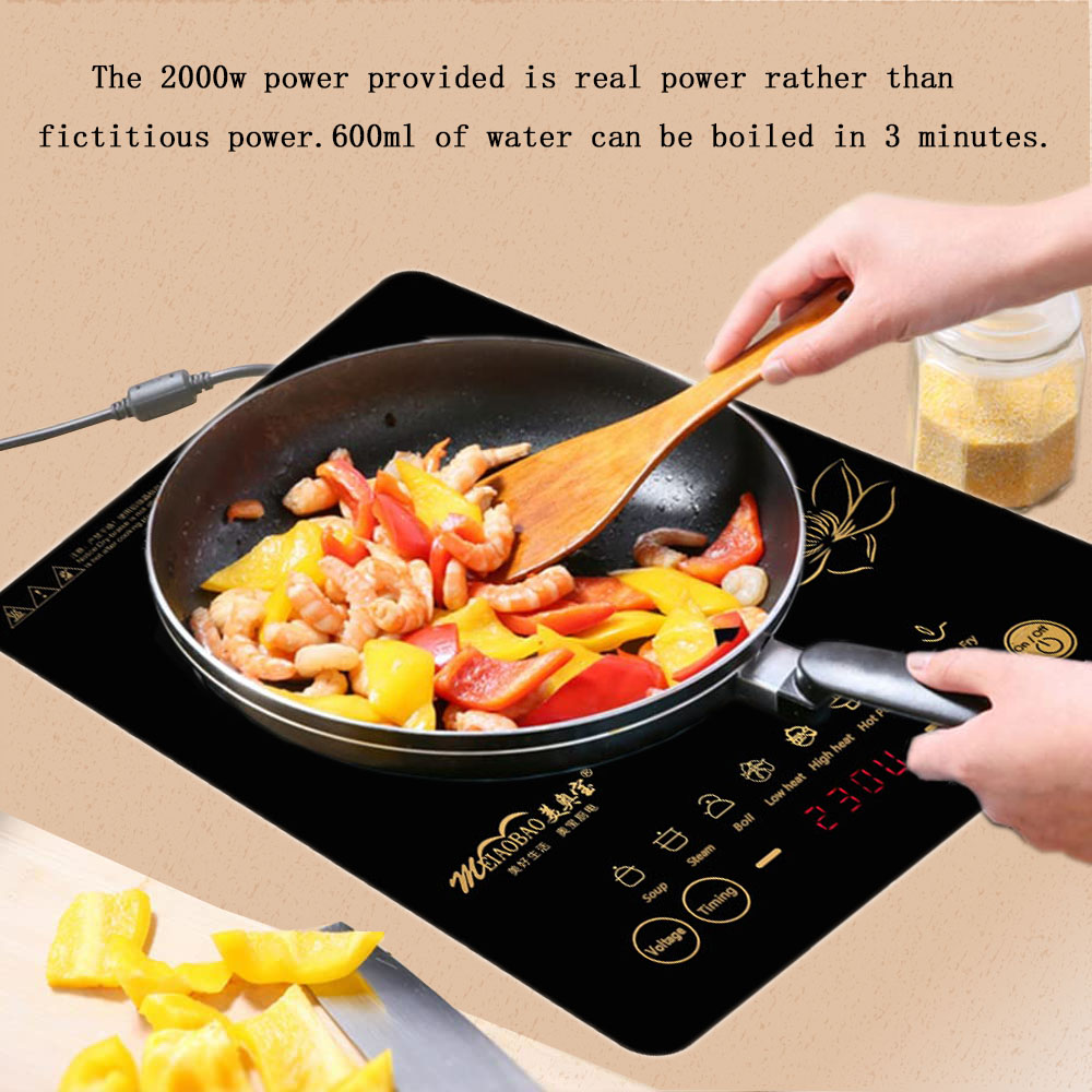 Portable Induction Cooktop, 2000W Sensor Touch Electric Induction Cooker Cooktop with Kids Safety Lock