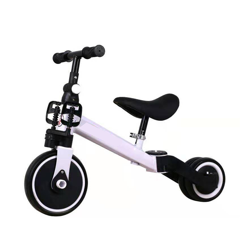  4-in-1 Children's Tricycle Balance Bike with Push Bar for 10-36 Months Old Boys Girls Balance Bike for Children Children's Tricycle with Adjustable Seat and Removable Pedal Walker, White