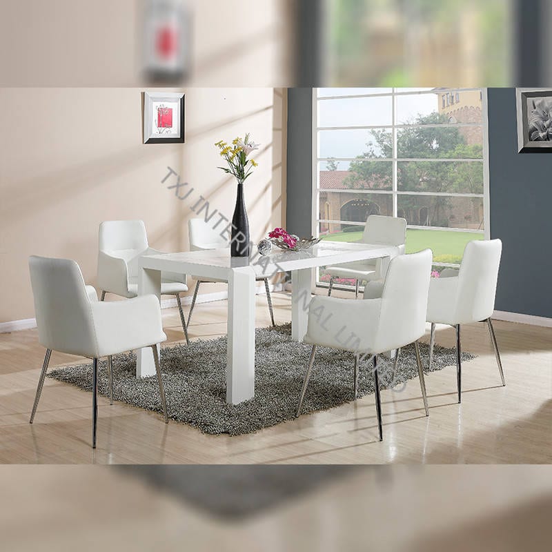 JENIFER MDF Dining Table White Color