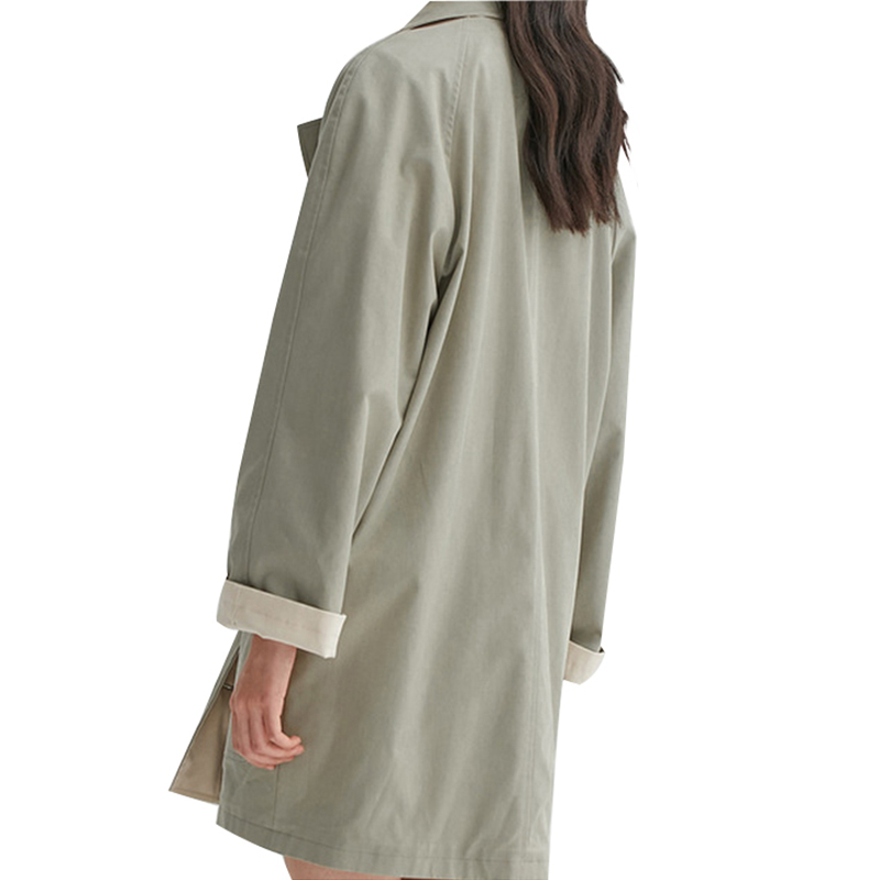 SS23107 Cotton Canvas Square Neck Raglan sleeve Vintage mid Length Jacket Coat