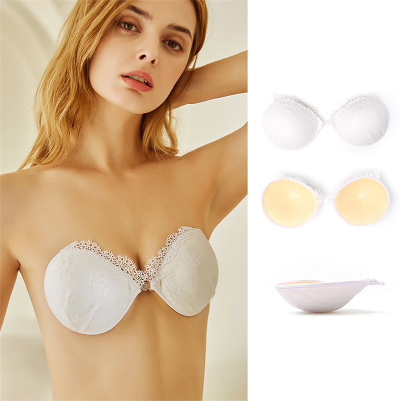 White Lace Charming Invisible Adhesive Bra For Wedding Party