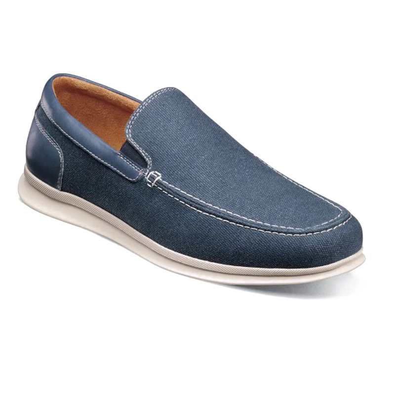 High Quality Luxury Mens PU + Denim Leather Slip On Loafers