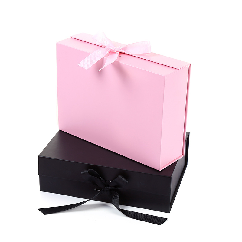  High Quality Folding Magnetic Packaging Box Gift Boxes With Magnetic Lid and Ribbon