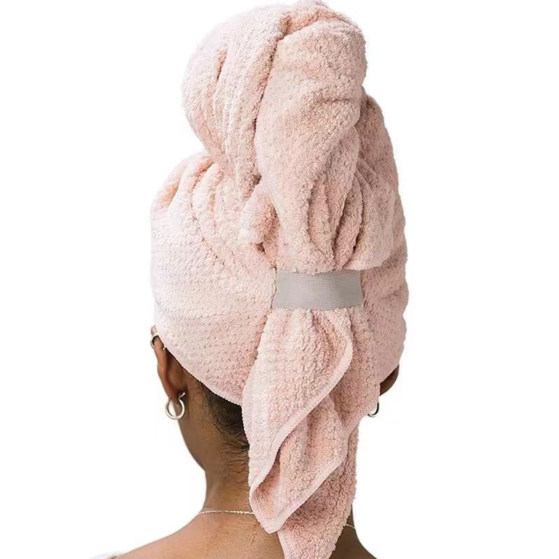 Large Microfiber Hair Towel Wrap for Women with Elastic Strap