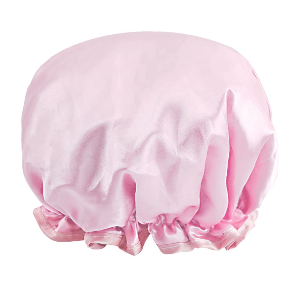 Shower Cap Reusable EVA Hair Bath Caps Stylish Satin Hair Bonnet Shower Hat