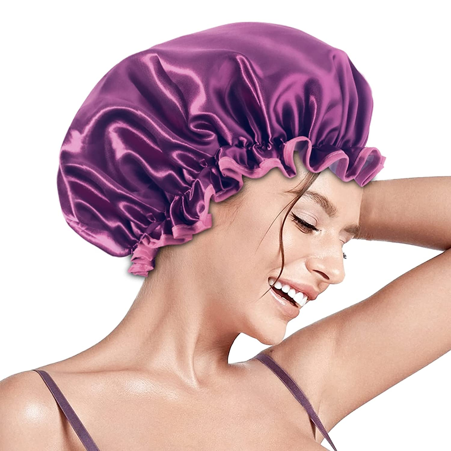 Shower Caps for Women Reusable Waterproof
