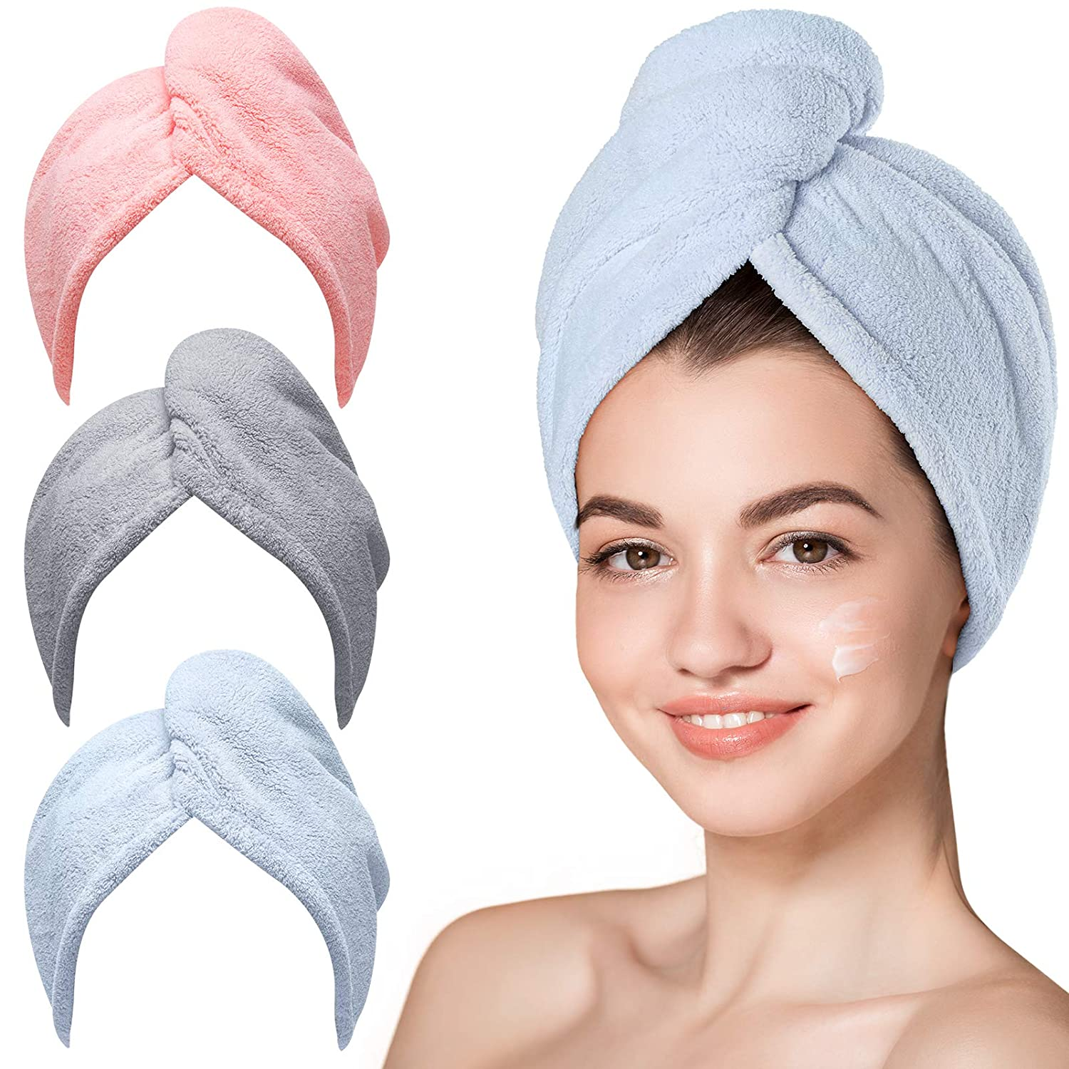 Microfiber Hair Towel Wrap for Women Hair Drying Towels Hair Turban Towel 