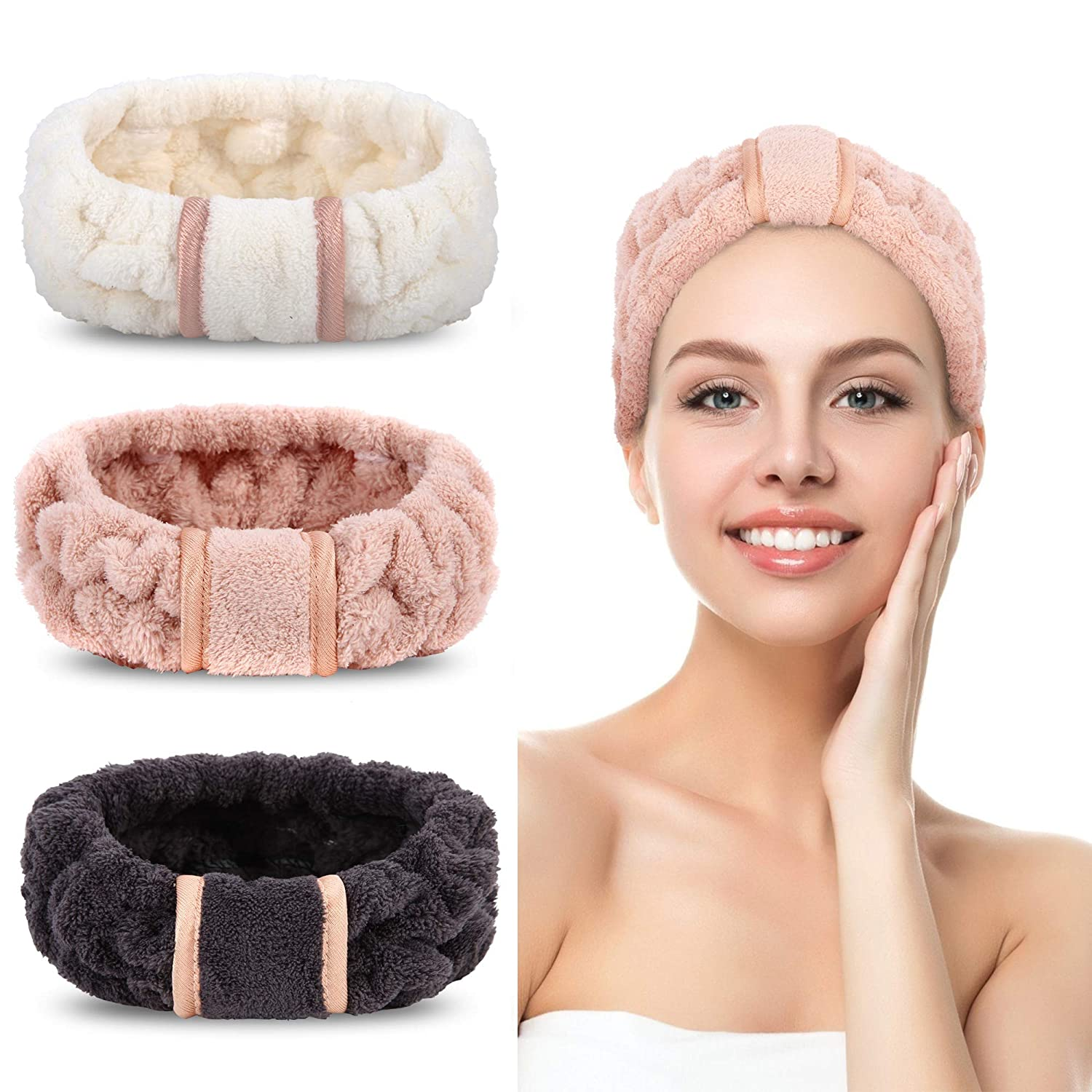 Microfiber Headbands Spa Facial Headband  Head Wrap for Women Girls 