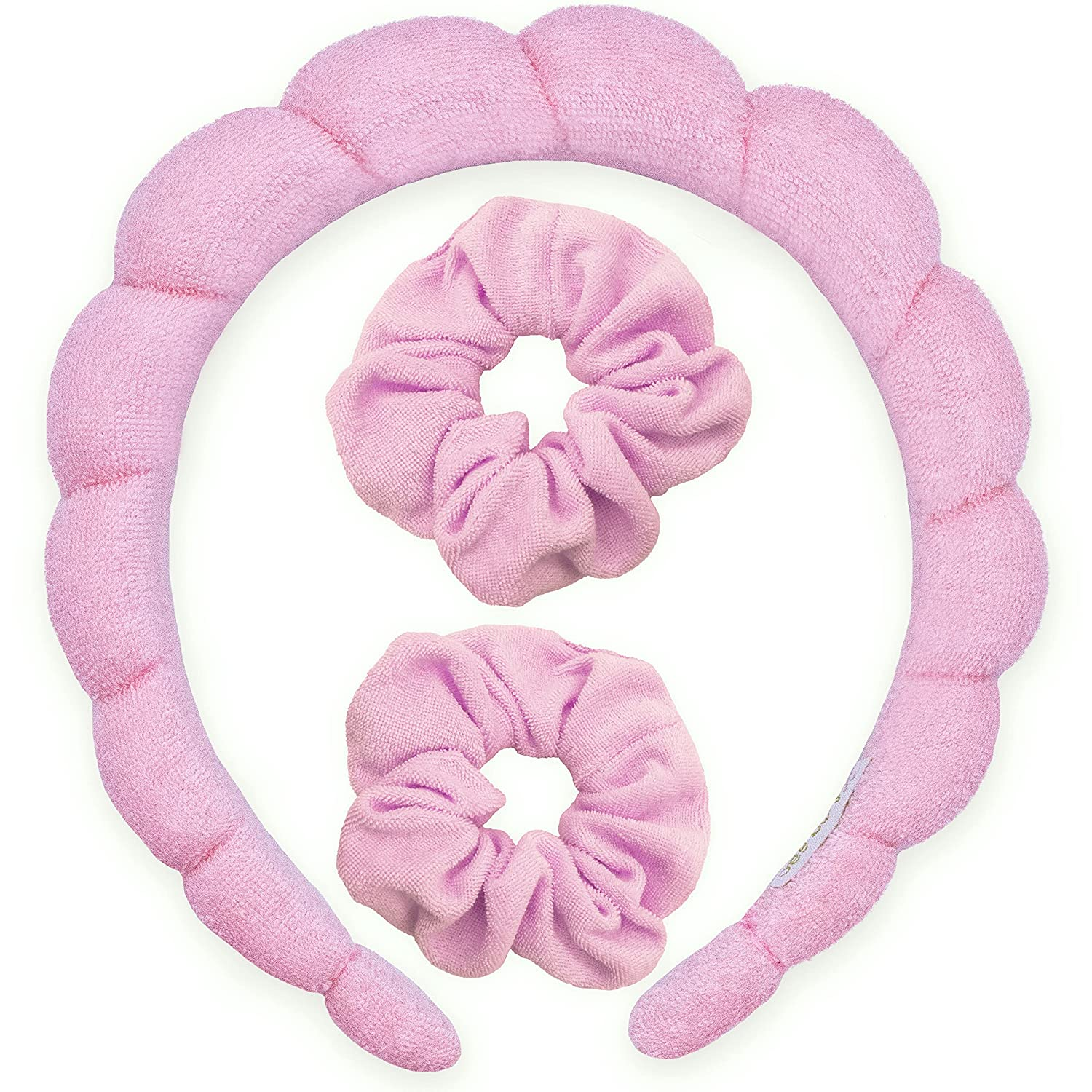  Puffy Spa Headband and Wristband Scrunchies Twisted Bubble MakeUp HairBand