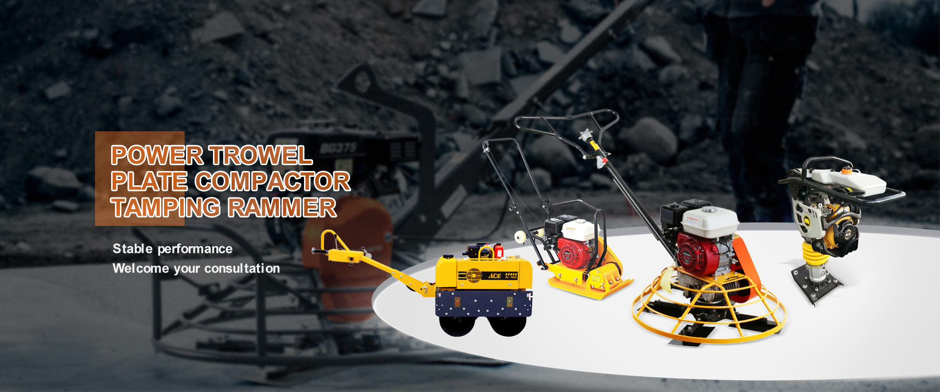 Excavator Mini, Concrete Vibrators, Jump Rammer - ACE
