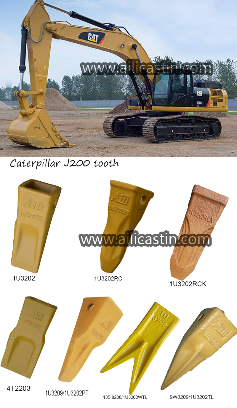 Bucket teeth manufacturer rock forging yellow or black bucket teeth for mini excavator Caterpillar J200