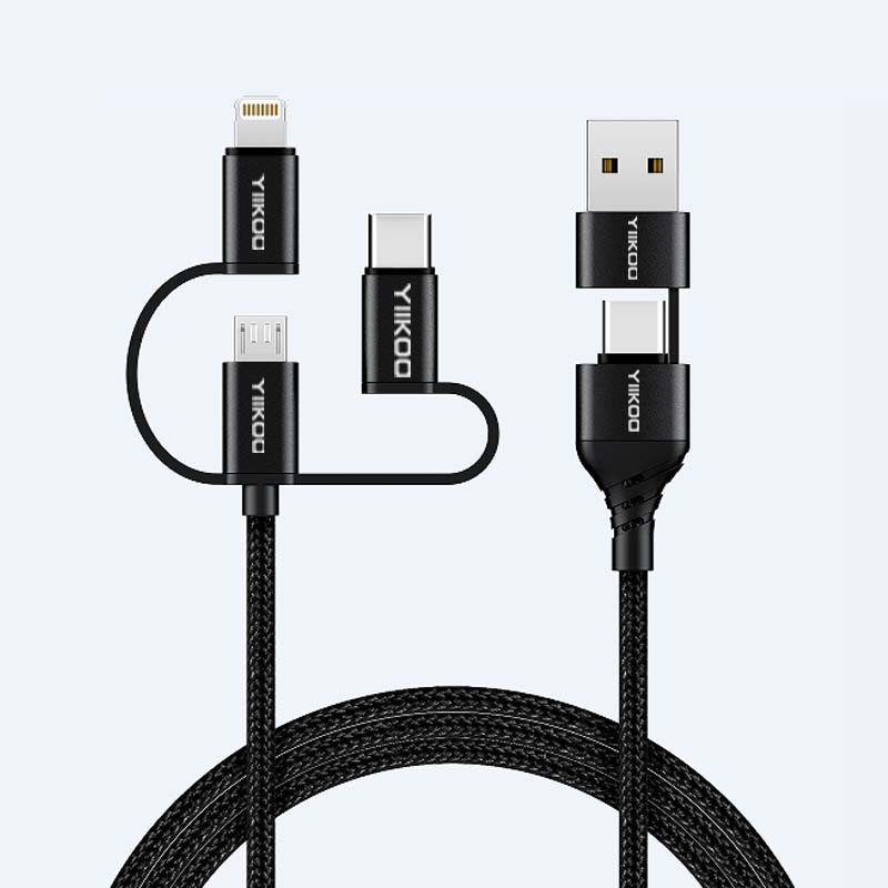 2023 Newest Model  Cell Phone 3 In 1 Braided USB Charging Data Line Manufacturer