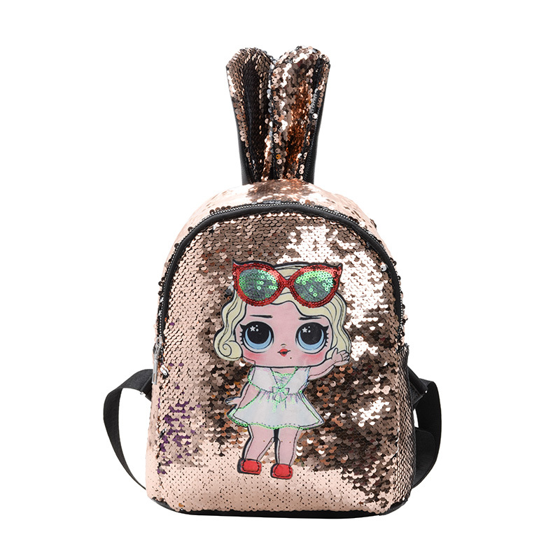 PU School Bag Children's Backpack Cute Surprise Doll With Light