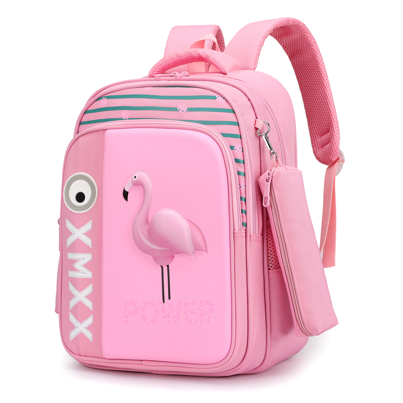 China Wholesale Fashion Flamingo Oxford Back Bags Double Shoulder Children School Bags Kid Book Bag Child Backpack