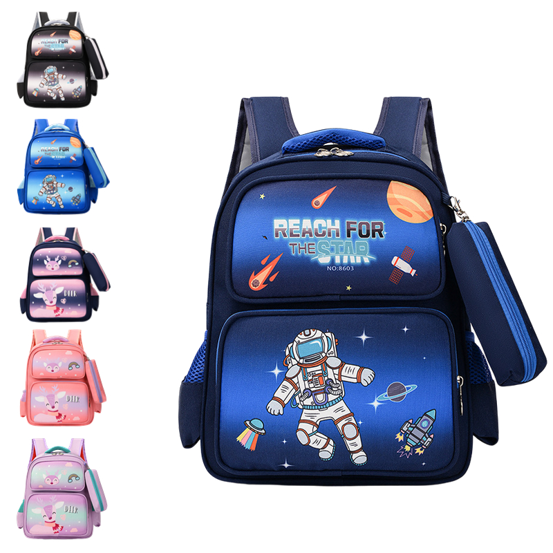 2023 New Primary School Schoolbag Cute Cartoon Casual Children's Backpack Large Capacity Backpack With Pen Bag
