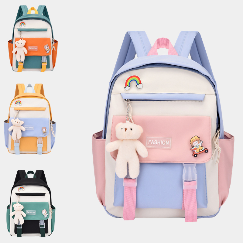 New Children's School Bag Student Contrast Backpack Leisure Travel Bag