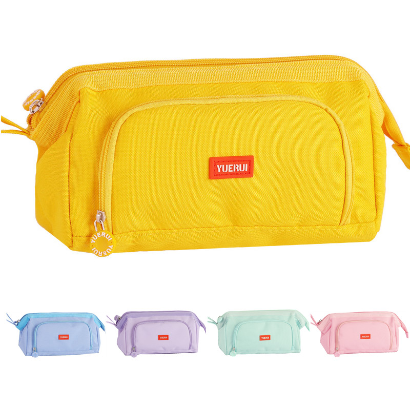 Window Multilayer Pen Bag Large Capacity Canvas Portable Stationery Bag