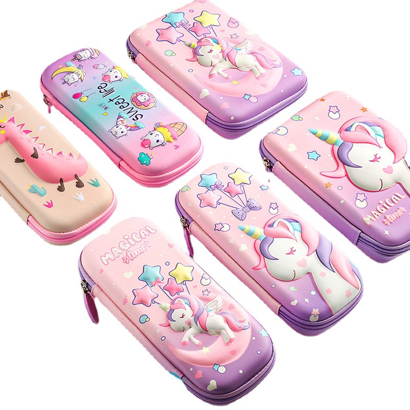 Cute Unicorn Double-layer Pencil Bag For Primary School Girls ZSL179
