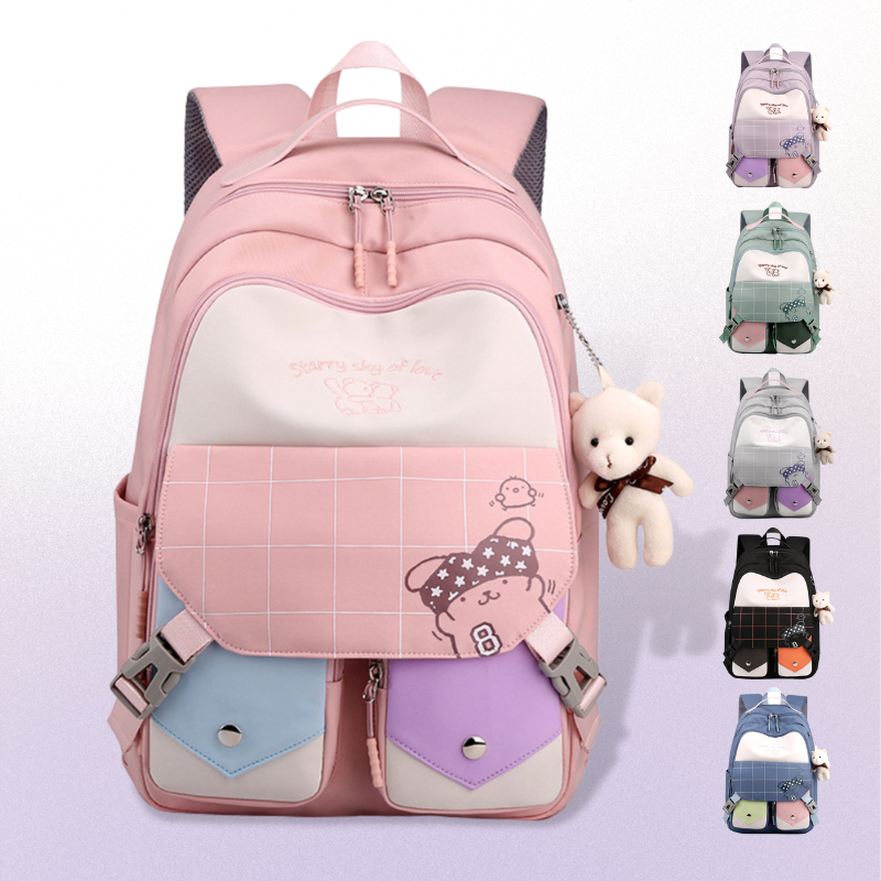  Backpack Simple Large Capacity Bookbag New Fashion Junior High School Student Casual Versatile