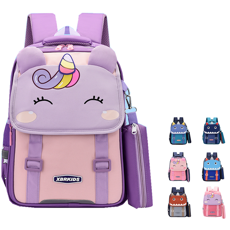 Burden-relief Spine Protection Schoolbag Unicorn Student Girls Children's Backpack XY6752