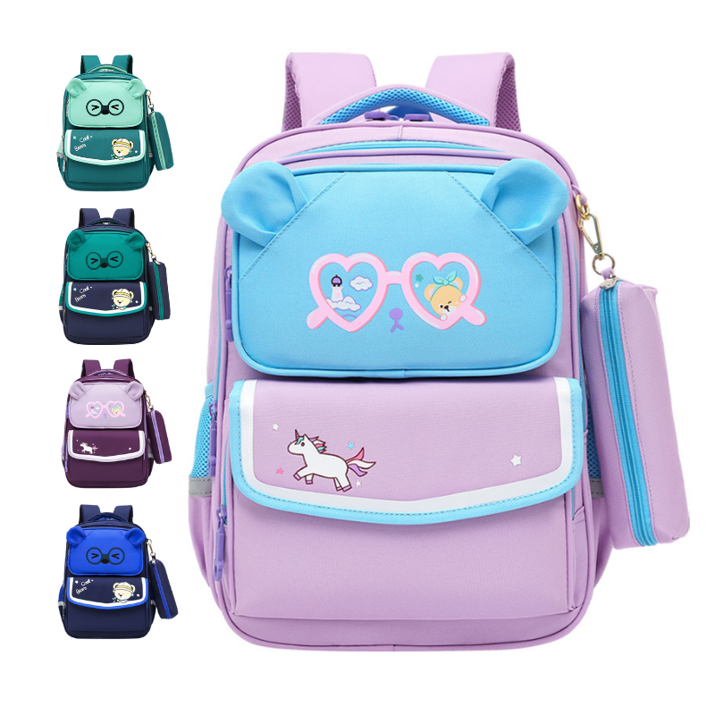 Children's Schoolbag Large Capacity Double Shoulder Bagpack with Pencil Case XY5727
