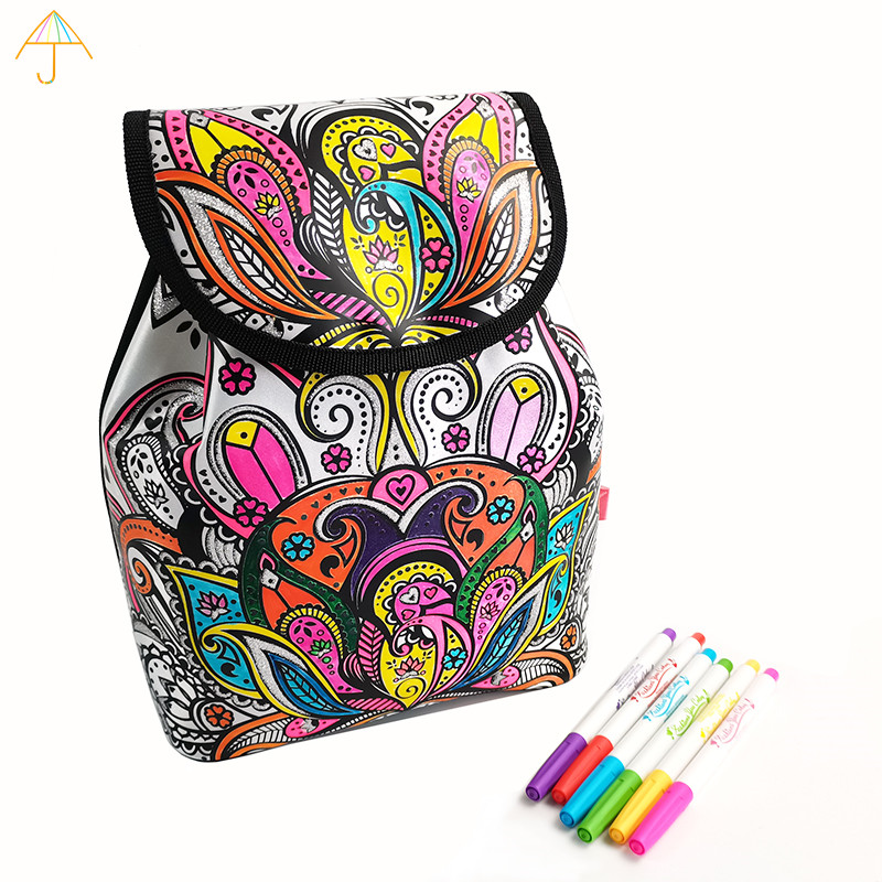 DIY Drawing Backpack Graffiti School Bag For Kids